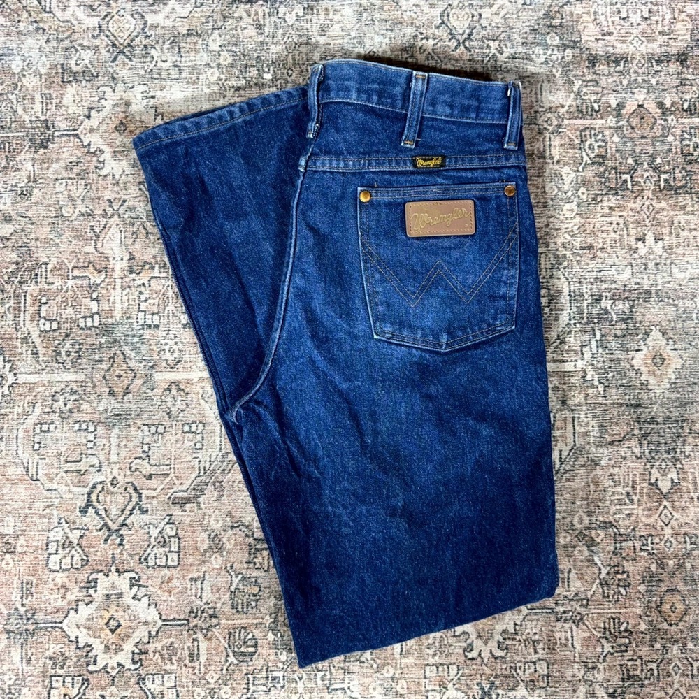 Vintage Wrangler 936DEN Cowboy Cut Jeans Mens 32x30 Blue Denim Usa Made